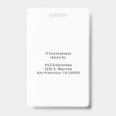 シンプルロゴとQRコードイベント バッジ (裏面)