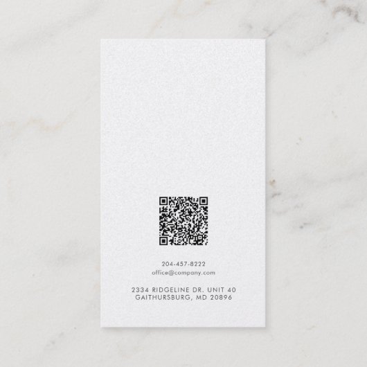 シンプルロゴとQRコードイヤリング表示カード 名刺 (裏面)