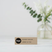 シンプルロゴとQRコードクラフト スキニー名刺 (スタンド正面)