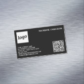 シンプルロゴとQRコードブラック マグネット名刺 (インサイチュ)