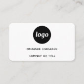 シンプルロゴとQRコード 名刺 (正面)