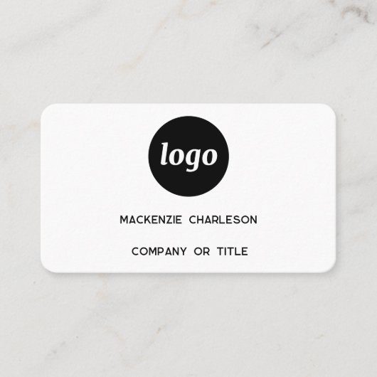 シンプルロゴとQRコード 名刺 (正面)