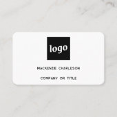 シンプルロゴとQRコード 名刺 (正面)