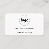 シンプルロゴとQRコード 名刺 (正面)