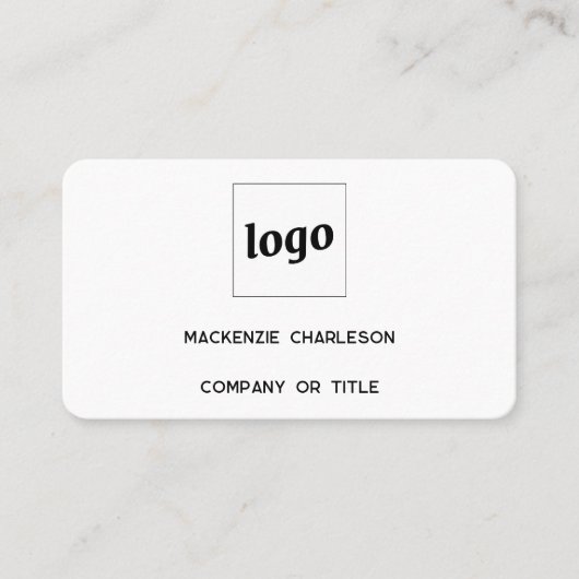 シンプルロゴとQRコード 名刺 (正面)