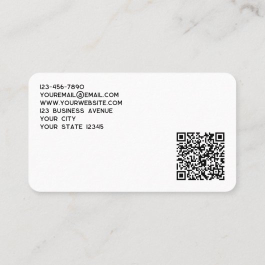 シンプルロゴとQRコード 名刺 (裏面)