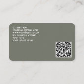 シンプルロゴとQRコードSage Green 名刺 (裏面)