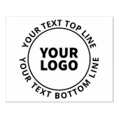 シンプルロゴのアップロードとカスタマイズ可能な循環文字 ラバースタンプ (インプリント)