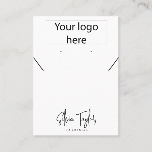 シンプルロゴのネックレスイヤリングディスプレイカード 名刺 (正面)