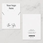 シンプルロゴのネックレスイヤリングディスプレイカード 名刺 (正面/裏面)