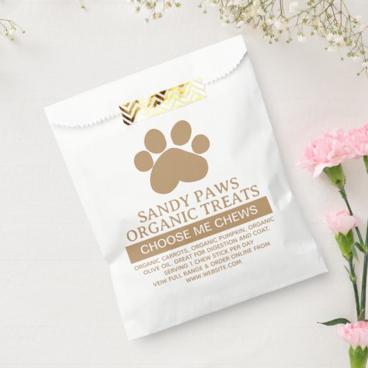 シンプルロゴのビジネスで食材を扱う犬 フェイバーバッグ (封をした状態)