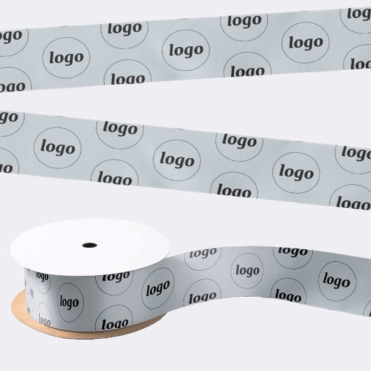 シンプルロゴのビジネスプロモーション青 サテンリボン