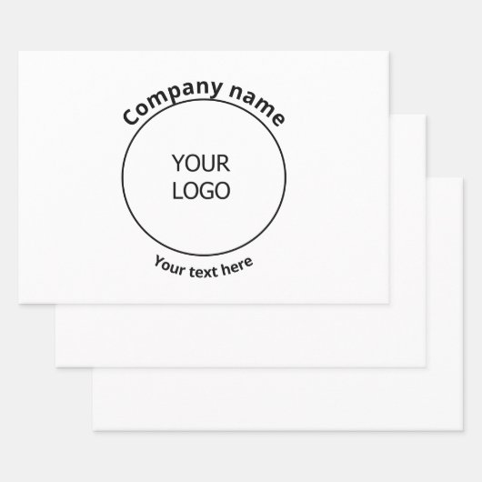 シンプルロゴのビジミニマルネス用の折り返しカスタムを追加 ラッピングペーパーシート (セット)