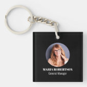 シンプルロゴのミニマルQRコード キーホルダー (正面)