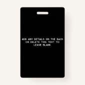 シンプルロゴの写真ID名タグ バッジ (裏面)