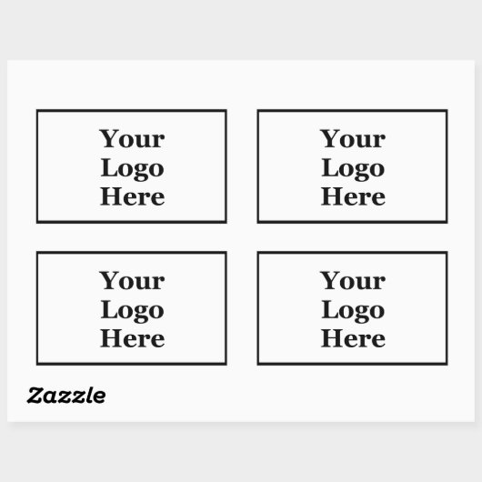 シンプルロゴの白黒はこちらテンプレート 長方形シール (シート)