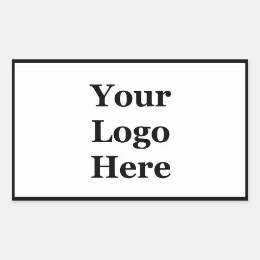 シンプルロゴの白黒はこちらテンプレート 長方形シール (正面)