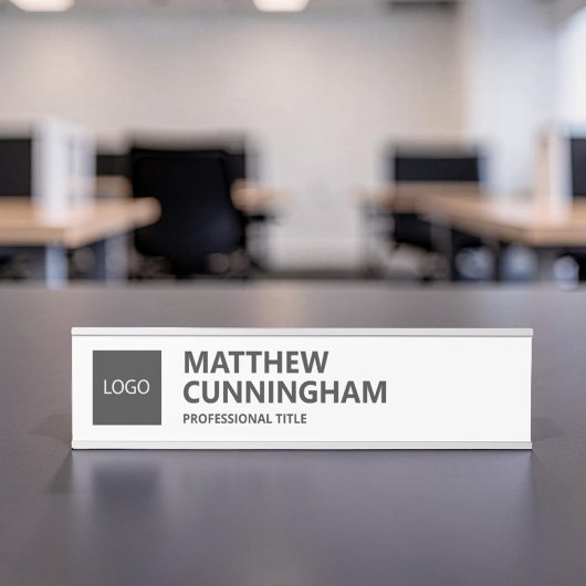 シンプルロゴの社員名役職 サインプレート