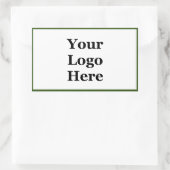 シンプルロゴの緑と白はこちらテンプレート 長方形シール (バッグ)