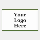 シンプルロゴの緑と白はこちらテンプレート 長方形シール (正面)