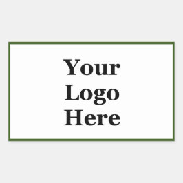 シンプルロゴの緑と白はこちらテンプレート 長方形シール