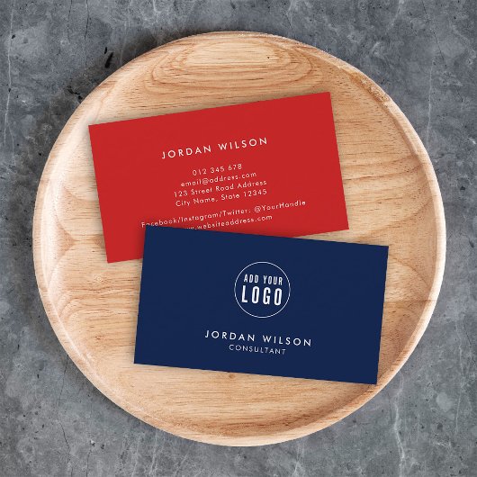 シンプルロゴの編集可能な色を追加するミニマル 名刺