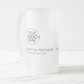 シンプルロゴの追加クリーンタイポグラフィ フロストグラスビールジョッキ (正面左)