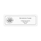 シンプルロゴの追加クリーンモダン差出人住所 ラベル (正面)