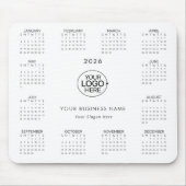 シンプルロゴの追加タイポグラフィカレンダー2026 マウスパッド (正面)