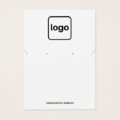 シンプルロゴの追加ホワイトイヤリングとネックレスディスプレイ (正面)