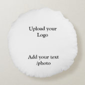 シンプルロゴの追加文字詳細のスローp ラウンドクッション (裏面)