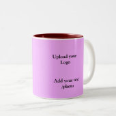 シンプルロゴの追加文字詳細 ツートーンマグカップ (正面右)