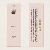 シンプルロゴの追加赤面衣料価格ラベル (正面&裏面)