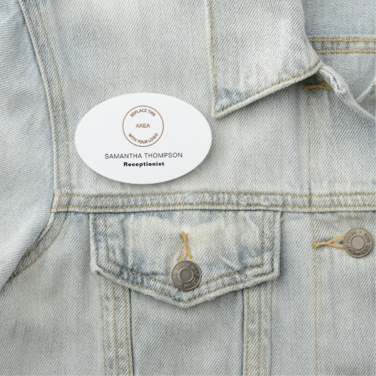 シンプルロゴの追加Employee Name Job Title Any Color 名札 (インサイチュ)