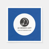 シンプルロゴはこちら青 スタンダードカクテルナプキン (正面)