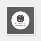 シンプルロゴはこちらWebサイトBlack スタンダードカクテルナプキン (正面)