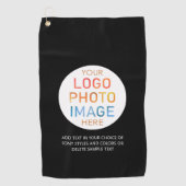 シンプルロゴまたは写真のパーソナライズされたカスタム色 ゴルフタオル (正面)