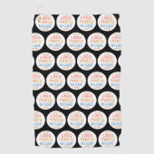 シンプルロゴまたは写真繰り返しパターン ゴルフタオル (正面)