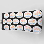 シンプルロゴまたは写真繰り返しパターン ゴルフヘッドカバー (正面)