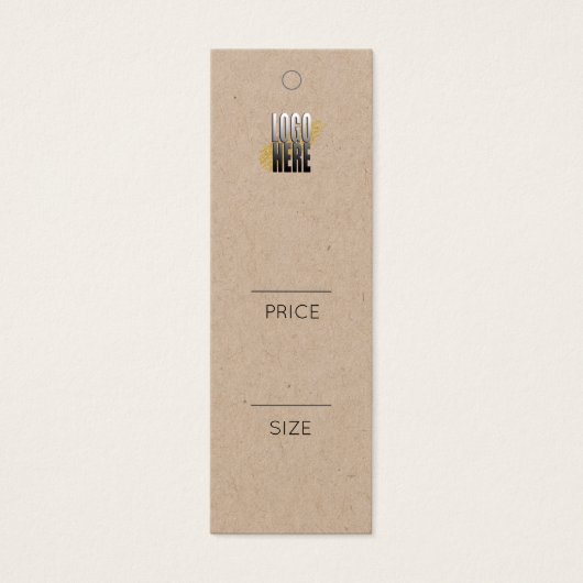 シンプルロゴを追加するクラフト衣料品価格ラベル (正面)