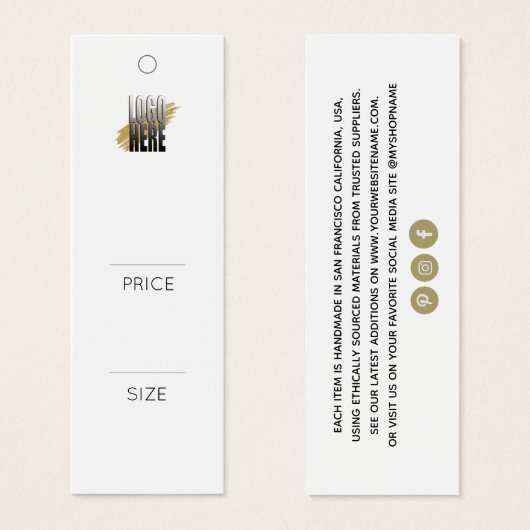 シンプルロゴを追加するホワイトウェア価格ラベル (正面&裏面)