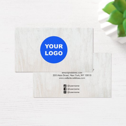 シンプルロゴを追加するホワイトウッド (デスク)