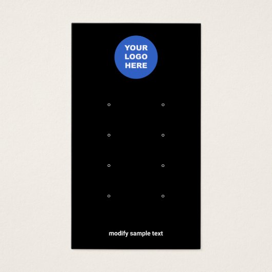 シンプルロゴを追加する複数のイヤリングディスプレイカード (正面)