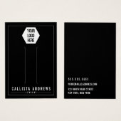 シンプルロゴを追加する黒ヘアクリップ表示カード (正面&裏面)