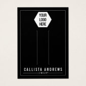 シンプルロゴを追加する黒ヘアクリップ表示カード (正面)