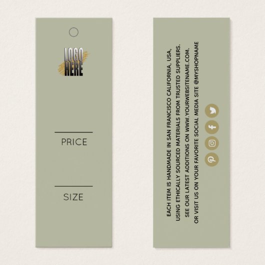 シンプルロゴを追加するSage Green Clothing (正面&裏面)