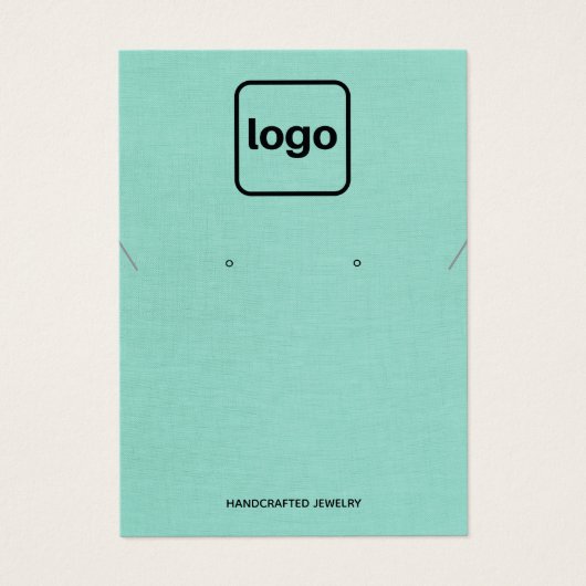 シンプルロゴを追加アクアブルーイヤリングネックレスディスプレイ (正面)