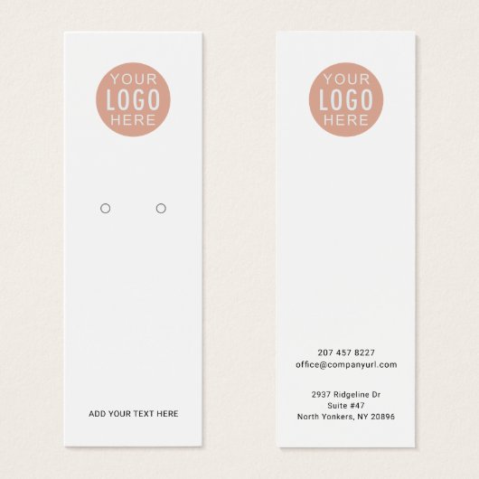 シンプルロゴカスタムイヤリング表示カード (正面&裏面)