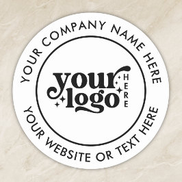 シンプルロゴカスタム文字白 ラウンドシール