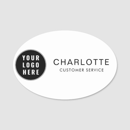 シンプルロゴサービスプロフェッショナルカスタム 名札 (正面)